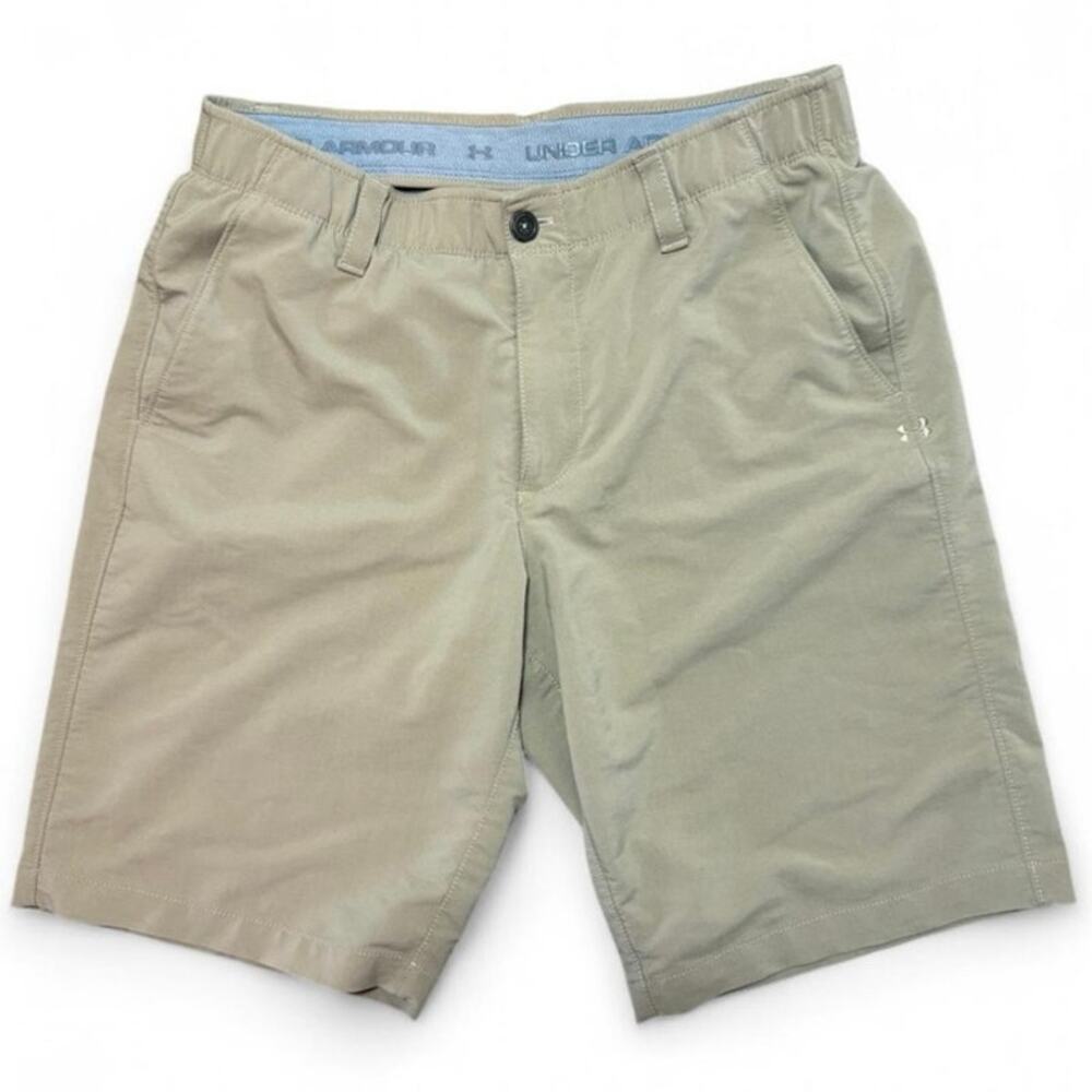 Under Armour Khaki Golf Shorts Mens 34 Loose Fit Performance Stretch